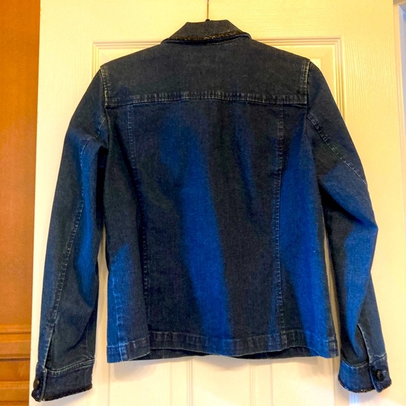 Embellished Jean Jacket with Bugle Bead Trim - Picture 7 of 8